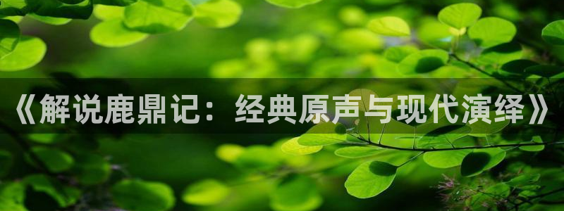 樱花影视在线免费：《解说鹿鼎记：经典原声与现代演绎》